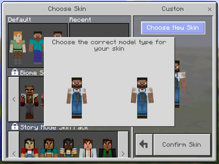 How to import skins in Bedrock edition<!-- -->
