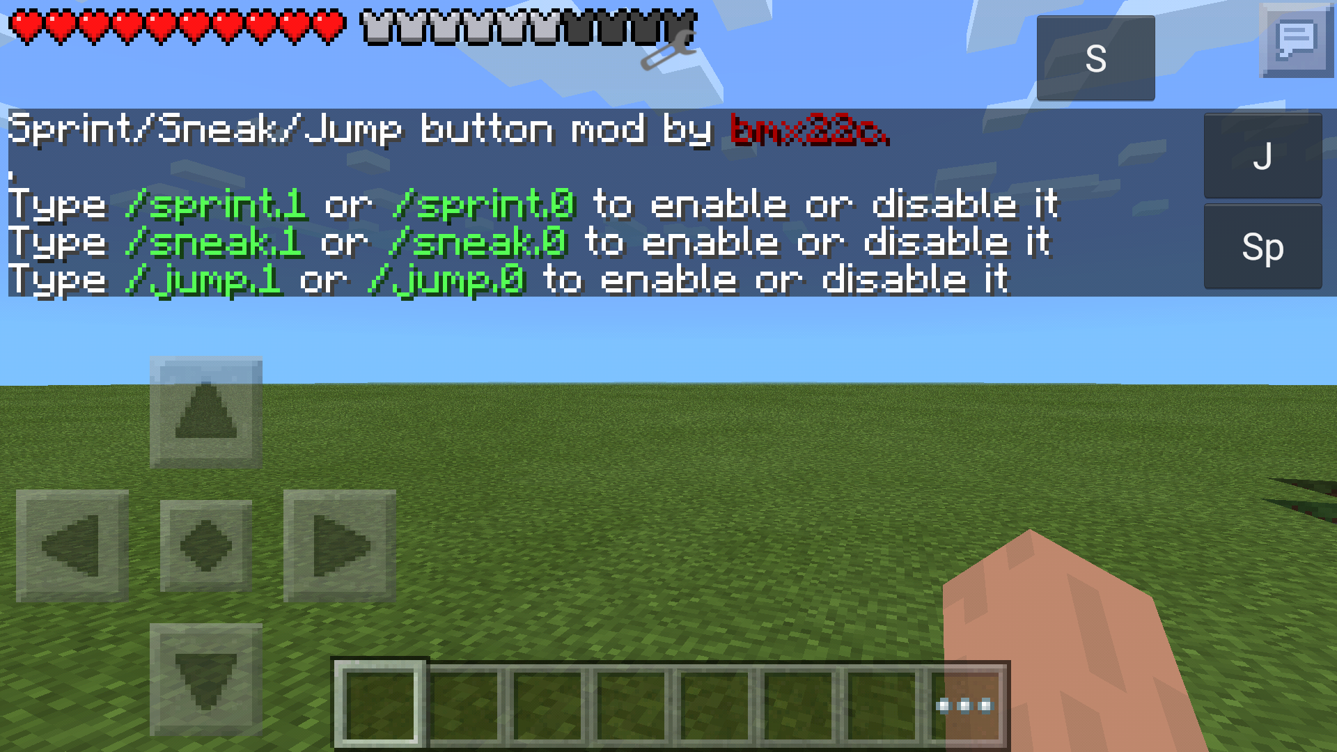 Jump Sneak Sprint Buttons Mod Minecraft Pe Mods Addons