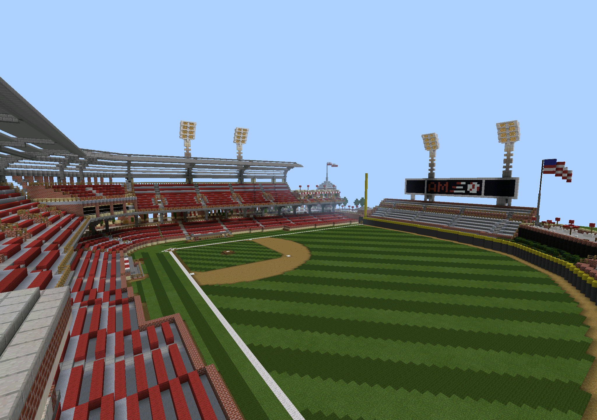 AM Ballpark Baseball Stadium [Creation]   Minecraft PE Maps