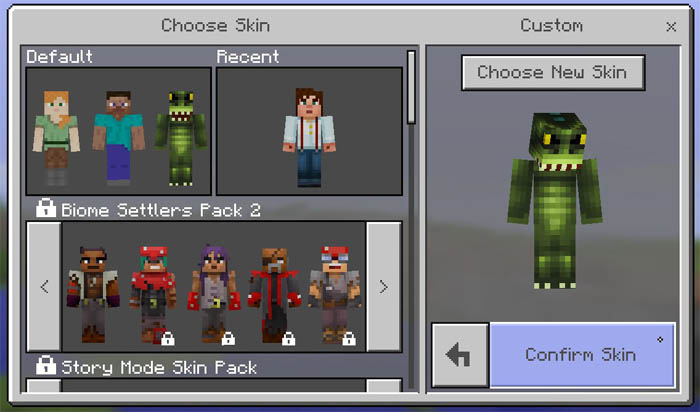 Minecraft windows 10 skins download