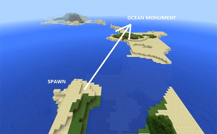 Ocean Monument Close To Spawn Minecraft Pe Seeds