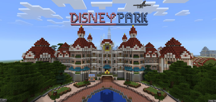 Disney World Map Minecraft Disneypark (Theme Park) [Rollercoaster] | Minecraft Pe Maps