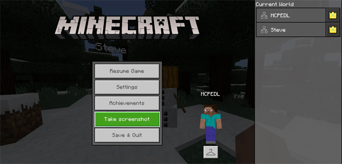 Take Screenshot Button Add On Minecraft Pe Mods Addons