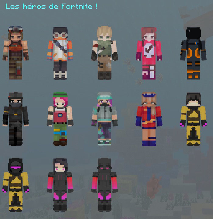 Fortnite Heroes Skin Pack 128 128 Minecraft Skin Packs - all skins