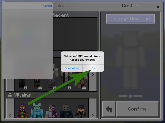 minecraft pe skins app ios