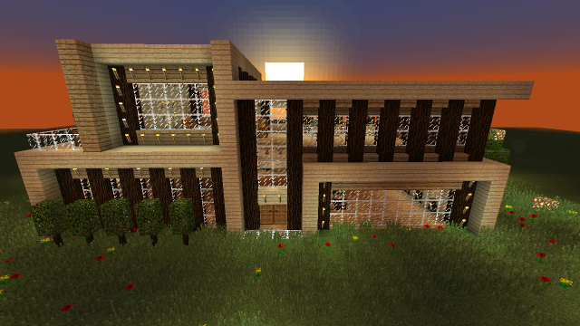Modern Wooden House [Creation] | Minecraft PE Maps