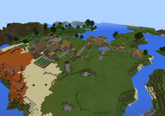 NewFun: Double Village & Two Blacksmiths | Minecraft PE Seeds