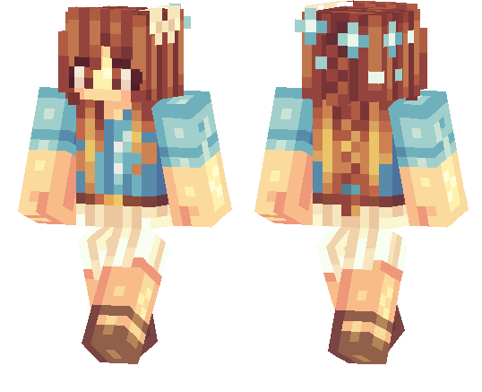 Blue Haired Girl Minecraft Skin - wide 2