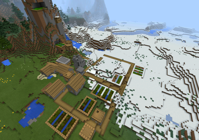 Kaboom Snow Mountain Village Minecraft Pe Seeds