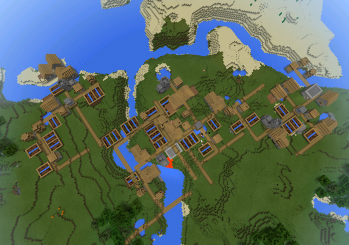 Can U Follow Me Four Villages At Spawn Minecraft Pe Seeds