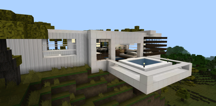 Mountain Vacation House [Creation] [Redstone]  Minecraft 