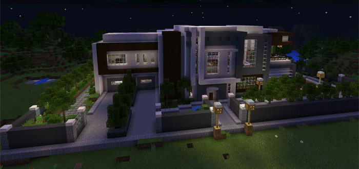 Modern Mansion Creation Minecraft Pe Maps