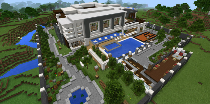 Modern Mansion [Creation] | Minecraft Pe Maps