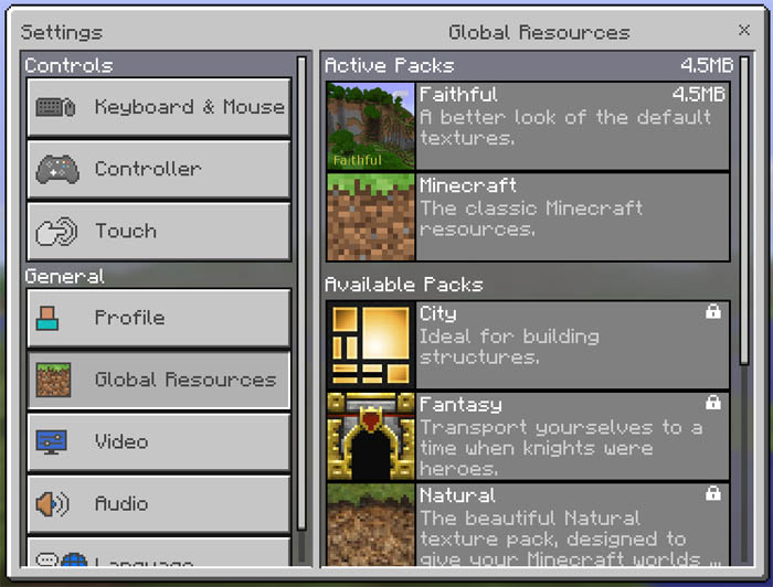 windows 10 minecraft texture packs