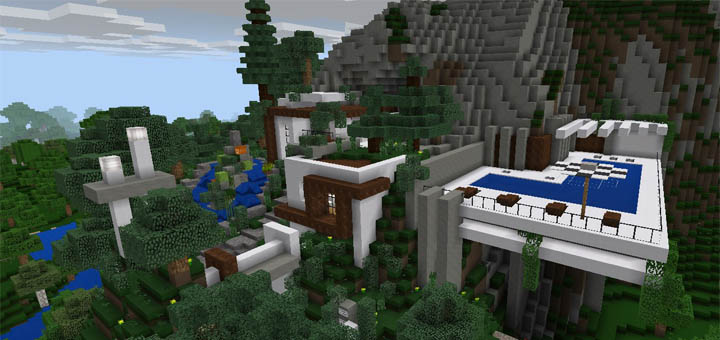 Modern Mountain Home Creation Minecraft Pe Maps