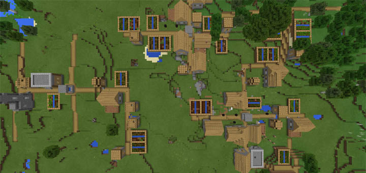 1831368756: Four Villages Near Spawn | Minecraft PE Seeds