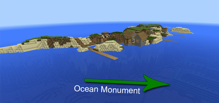 Island Village Ocean Monument Minecraft Pe Seeds