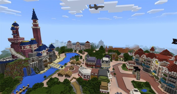 Disneypark Theme Park Rollercoaster Minecraft Pe Maps