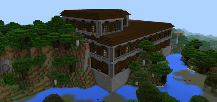 Woodland Mansion At Spawn 1 1 0 9 Only Minecraft Pe Seeds