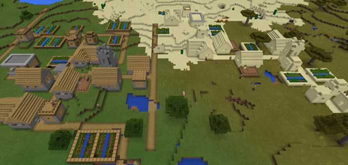 013 Double Village Spawn Stronghold Minecraft Pe Seeds