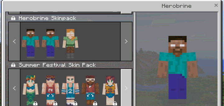 Herobrine Skin Pack 1 2 Beta Only Minecraft Skin Packs