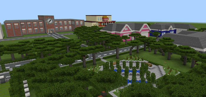 minecraft city map with school 1.12.2