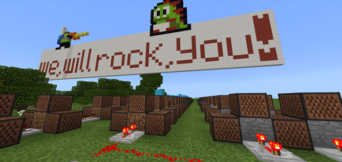 WeWillRockYou Song Redstone Minecraft PE Maps