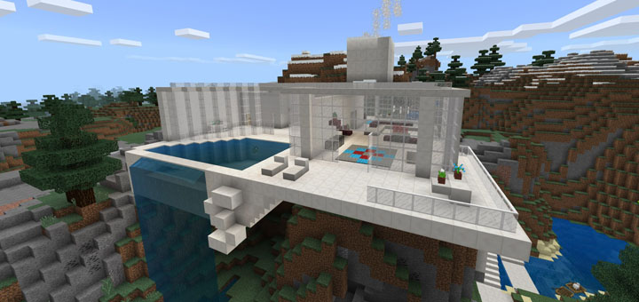 modern mansion map minecraft pe