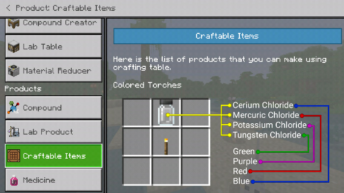minecraft recipes for education edition chemistry