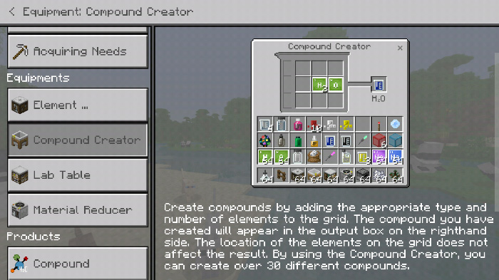 minecraft education edition chemistry crafting recipes