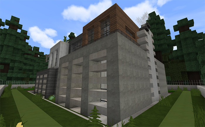 MCPE/Bedrock Self-Building Modern House MAP - Minecraft ...