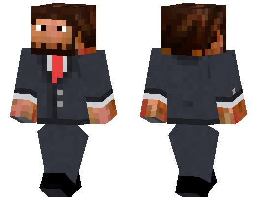 Skin features nice beard with side burns and fancy suit. 