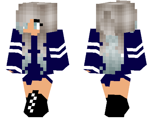Blue Hair Girl Minecraft Skin - wide 2