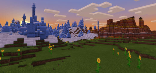 Ice Spike/Eroded Badlands/Sunflower Plains at Spawn With Villages Nearby!