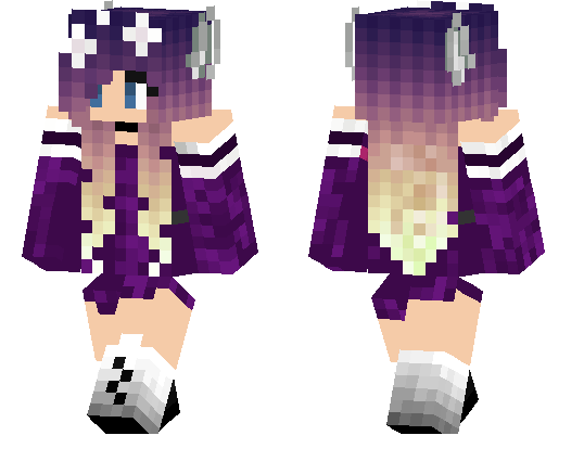 Blue and Purple Hair Minecraft Skin Girl - wide 2