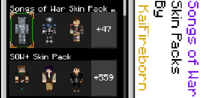 Songs Of War Skin Packs Iconic Characters Characters Se2 3 Minecraft Skin Packs