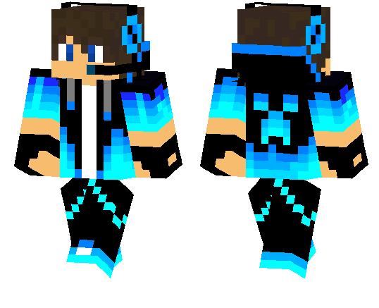 2. Minecraft Skin: Blue Hair Boy - wide 1