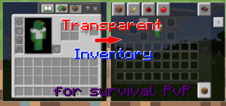 Transparent Inventory For Pvp Clear Inventory Theme Minecraft Pe Texture Packs