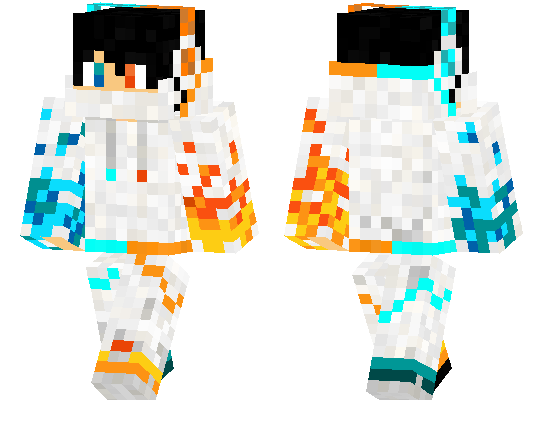 White Fire And Water Skin Minecraft Pe Skins