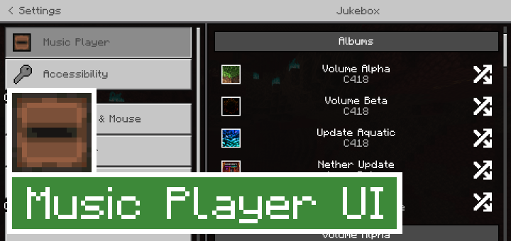 Music Player UI Lite | Minecraft PE Texture Packs