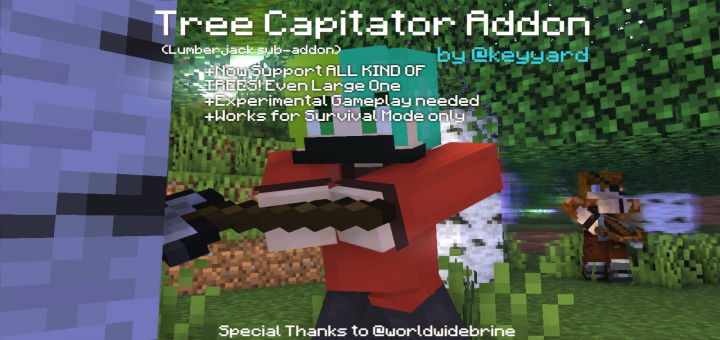 Tree Capitator Addon Minecraft Pe Mods Addons