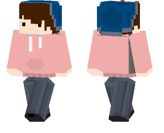 9. Minecraft Skin: Blue Hair Boy with Beanie - wide 4