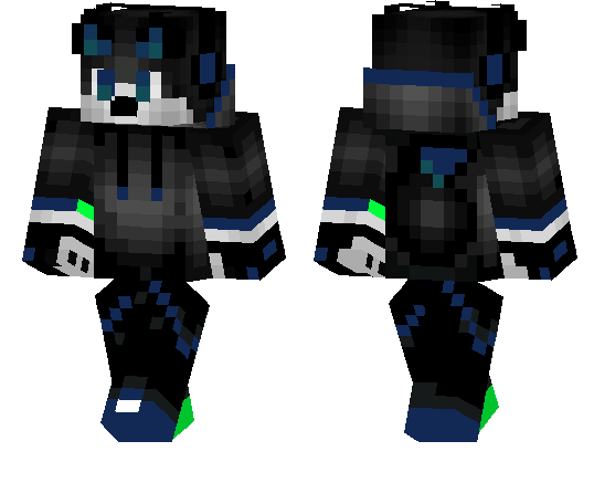 Blue Hair Wolf Minecraft Skin - wide 6