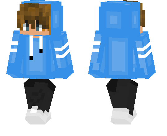 6. Minecraft Skins with Blue Hair and Hoodie for Boys - wide 8
