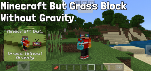 Minecraft But Grass Blocks Make You Without Gravity