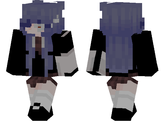 6. "Dark Blue Haired Girl" Minecraft Skin - wide 3