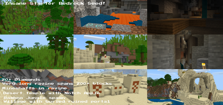 Insane Minecraft Seed For Starters Seed Minecraft Pe Seeds