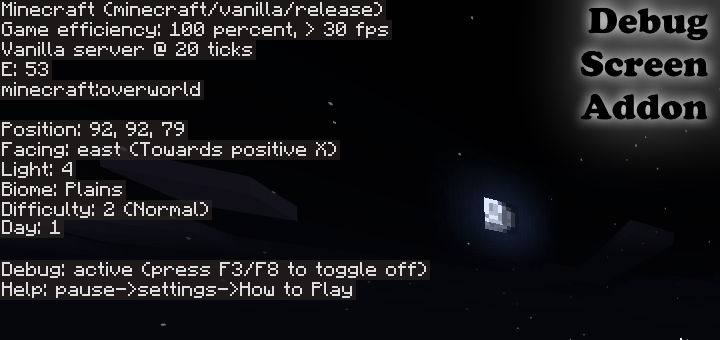 Java Debug Screen Addon Minecraft Pe Mods Addons