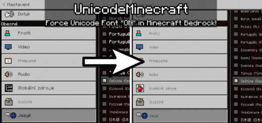 UnicodeMinecraft (Force Unicode Font in Minecraft Bedrock)